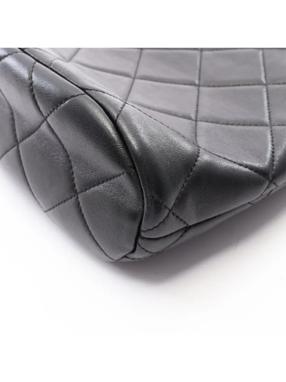 Chanel Shoulder Bag Quilted Black Lambskin Chain
